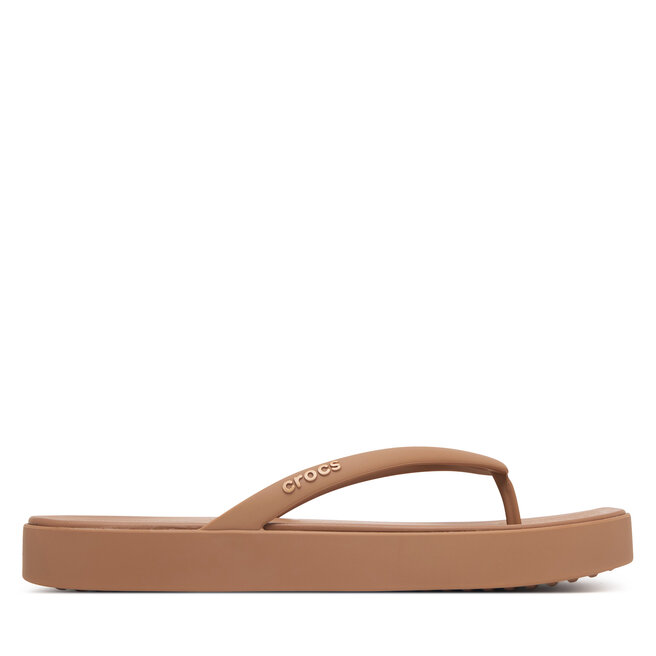 Japonki Crocs Miami Square Flatform Flip 214161 Kremowy