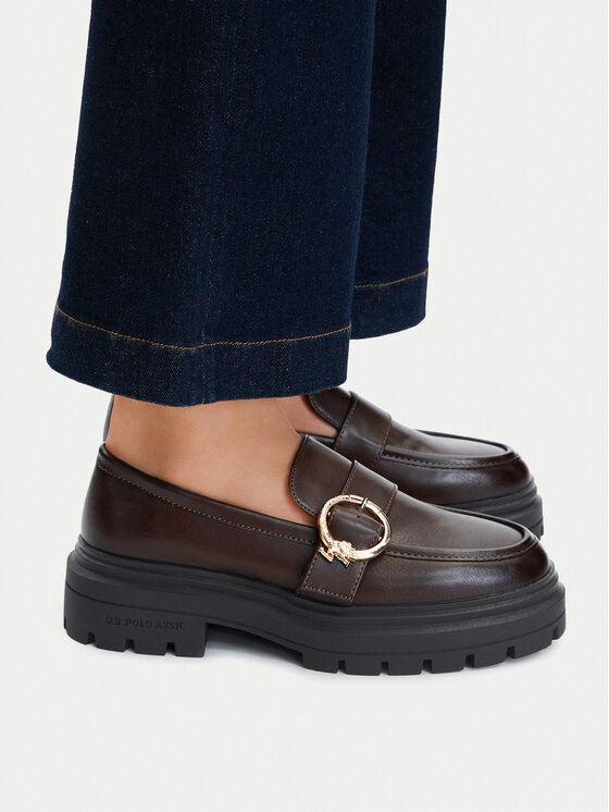 U.S. Polo Assn. Loafersy EO-SVETA001W/GY1 Brązowy ciemny