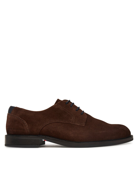 Tommy Hilfiger Półbuty Corporate Dressy Suede Shoe FM0FM05969 Brązowy ciemny