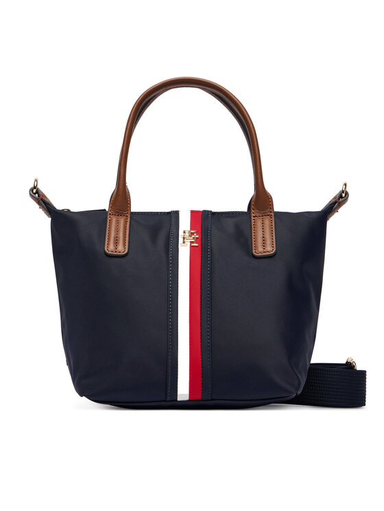 Tommy Hilfiger Torebka Popette Mini Tote Corp AW0AW19025 Granatowy