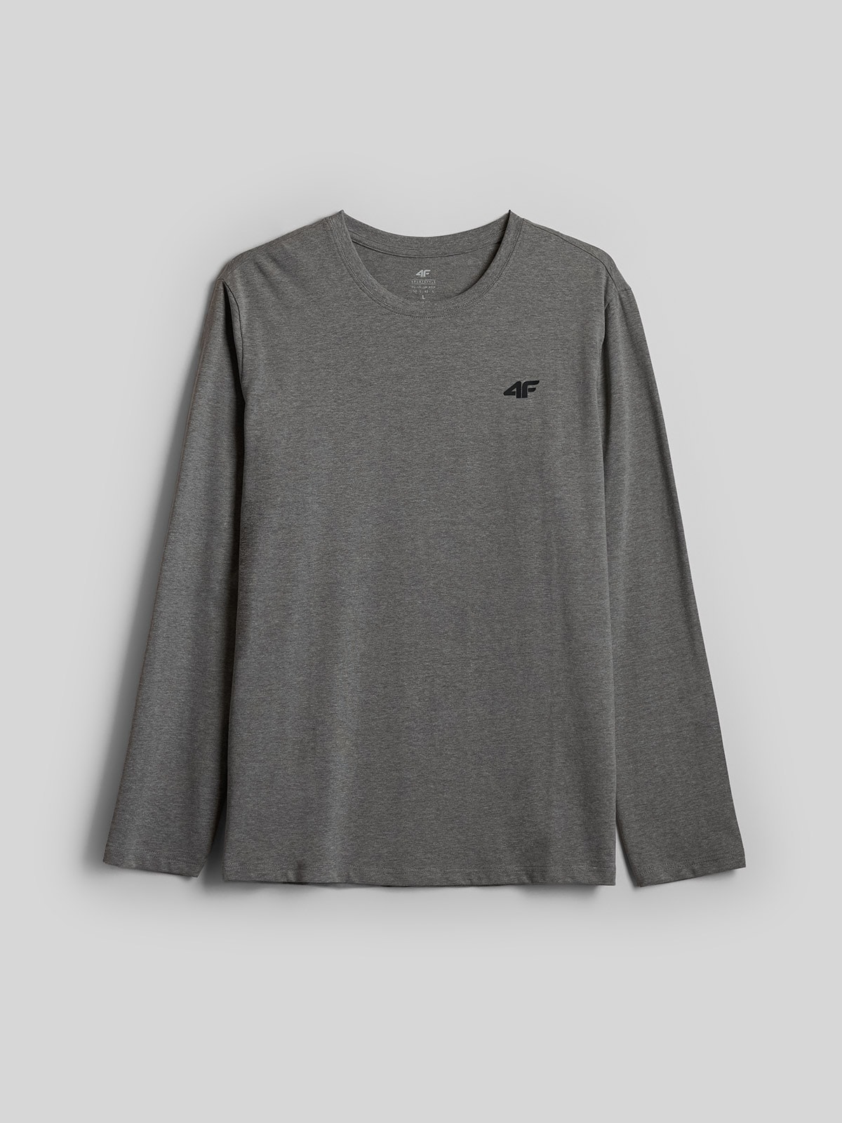 4F Longsleeve slim gładki męski - szary XXL