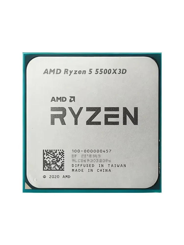 Procesor AMD Ryzen 5 5500X3D do komputerów stacjonarnych, 6 rdzeni/12 wątków, 4,0 GHz, 96 MB pamięci 3D V-Cache, AM4, bez chłodzenia w zestawie