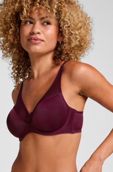 Hunkemöller Nieusztywniany biustonosz minimizer z fiszbinami Nina Fioletowy