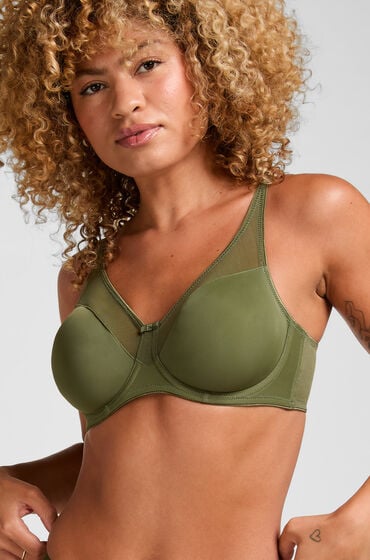 Hunkemöller Nieusztywniany biustonosz minimizer z fiszbinami Nina Zielony