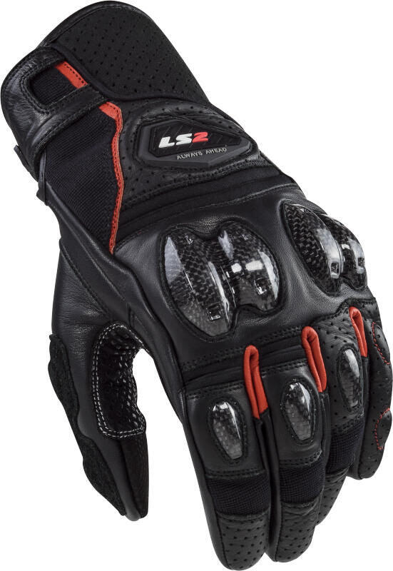 Rękawice motocyklowe LS2 Spark II skóra czarno/czerwone XL