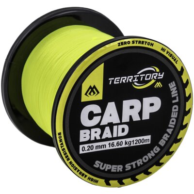 Plecionka MIKADO Territory Carp Braid 0.18 mm / 1200 m Żółty Fluo