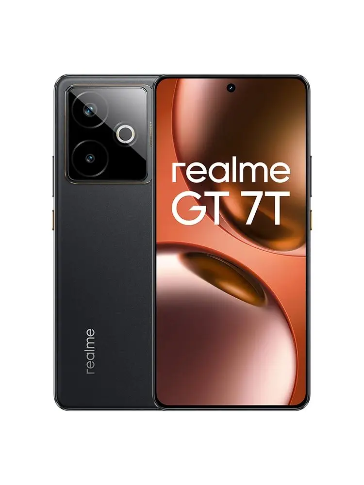 Europejska wersja smartfona realme GT 7T 5G z technologią AI, procesorem MTK Dimensity 8400, wyświetlaczem AMOLED o przekątnej do 6,8 cala, baterią o pojemności 7000 mAh i ładowaniem 120 W