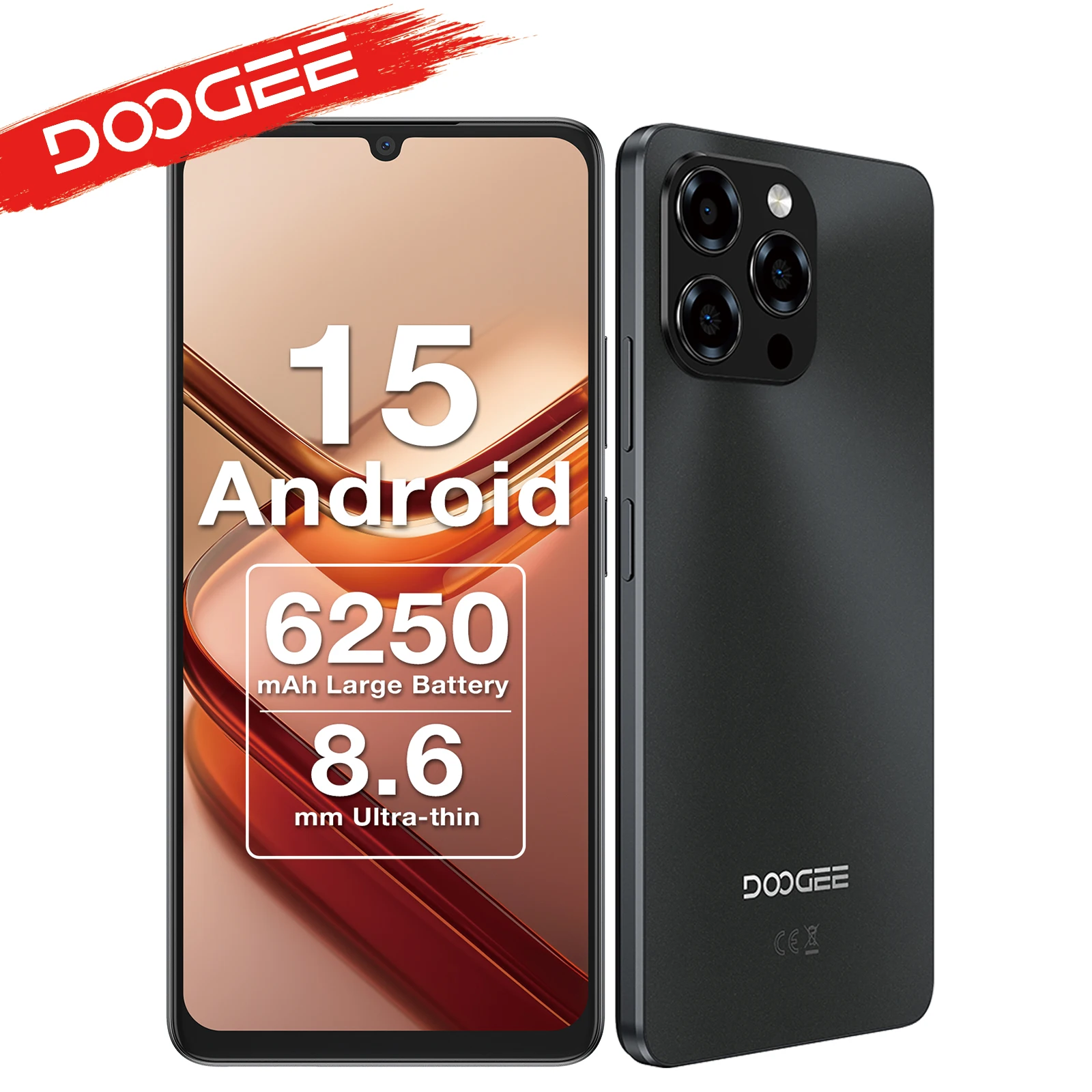 Globalna Wersja Smartfona DOOGEE Note 58, 8GB RAM, GB ROM, 6.75 cala, 90Hz IPS, Duża Bateria mAh, NFC, Android 15, Telefon Komórkowy