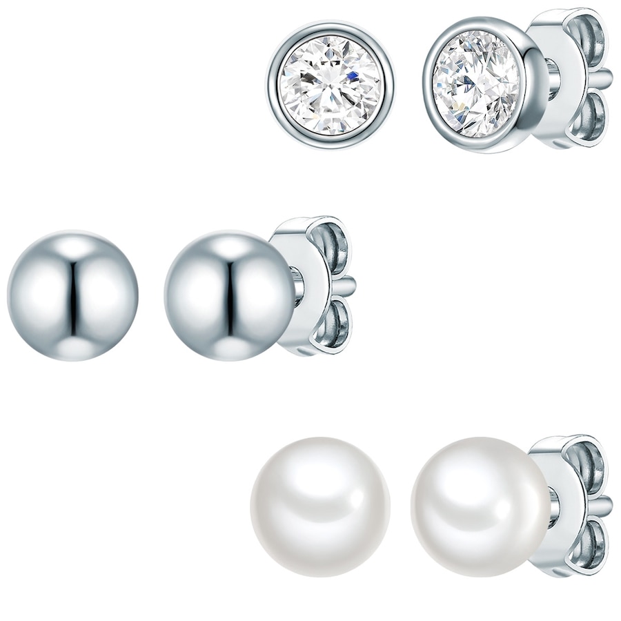 Rafaela Donata Komplet z kryształami Swarovski® srebro wysokiej próby zdobiony kryształkami Swarovski® Perła hodowlana słodkowodna srebrny Kolczyki 1 ct Damski