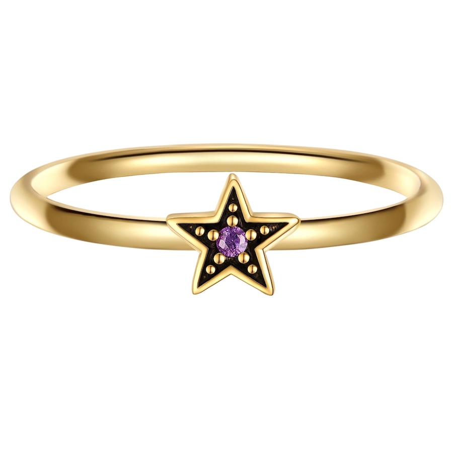 Glanzstücke München Pierścionek Gwiazda z Srebro wysokiej próby w Żółte złoto Pierścionki 1 ct Damski