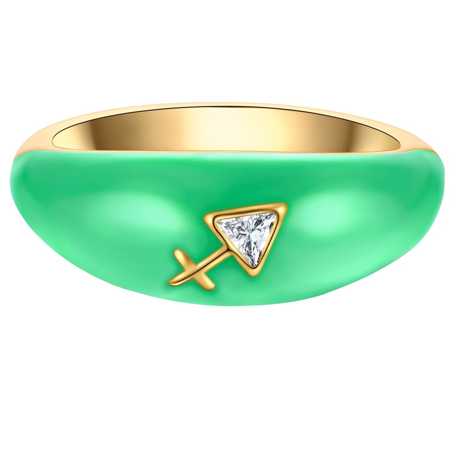 Glanzstücke München Pierścionek Znak zodiaku – Strzelec Srebro wysokiej próby Żółte złoto Pierścionki 1 ct Damski
