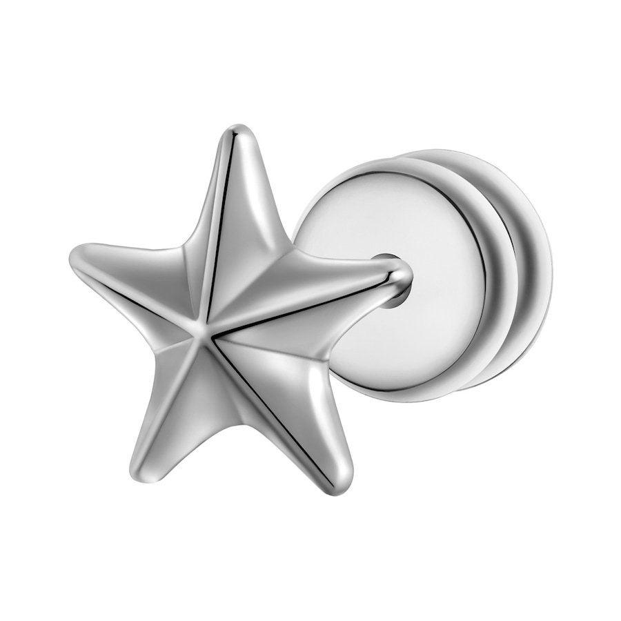 True Rebels Kolczyki Gwiazda Stal nierdzewna Srebrny 1 ct Męskie