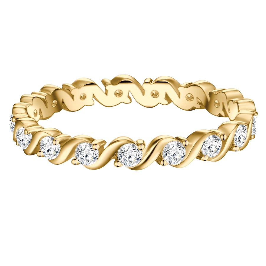 Trilani Pierscionek Memoire aus Sterling Silber in Gelbgold mit Zirkonia Pierścionki 1 ct Damski