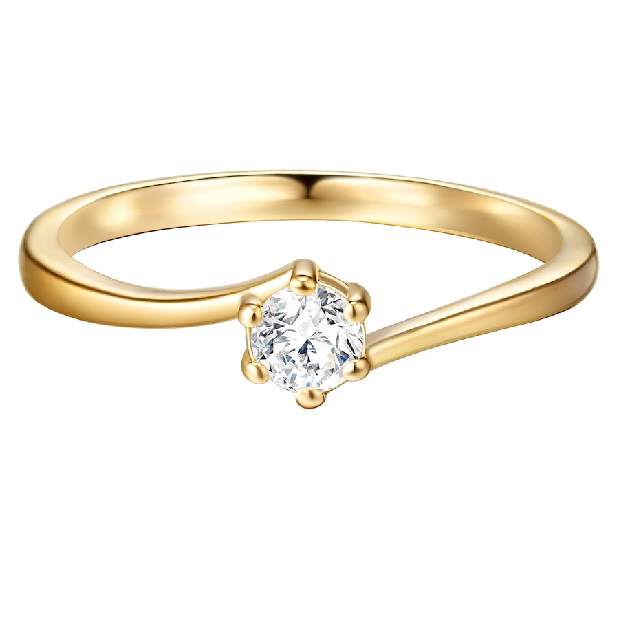 Trilani Pierscionek aus Sterling Silber in Gelbgold mit Zirkonia Pierścionki 1 ct Damski