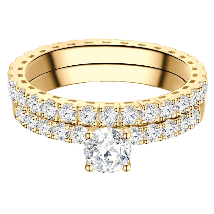 Trilani Pierscionek aus Sterling Silber in Gelbgold mit Zirkonia Pierścionki 1 ct Damski