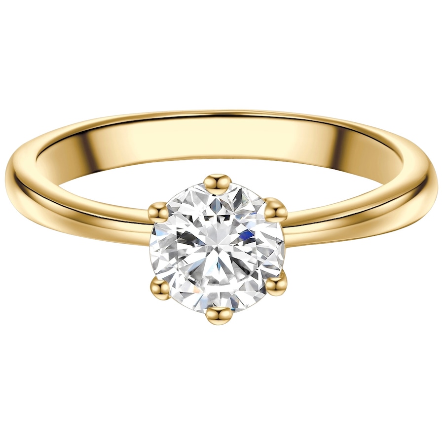 Trilani Pierscionek Solitaire aus Sterling Silber in Gelbgold mit Zirkonia Pierścionki 1 ct Damski