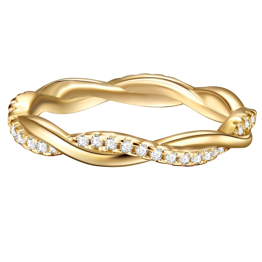 Trilani Pierscionek aus Sterling Silber in Gelbgold mit Zirkonia Pierścionki 1 ct Damski