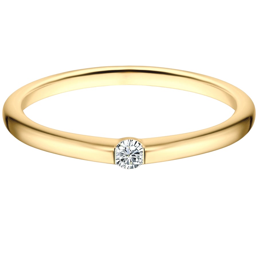 Trilani Pierscionek banda ze srebra próby 925 w kolorze Gelbgold z cyrkoniami Pierścionki 1 ct Damski