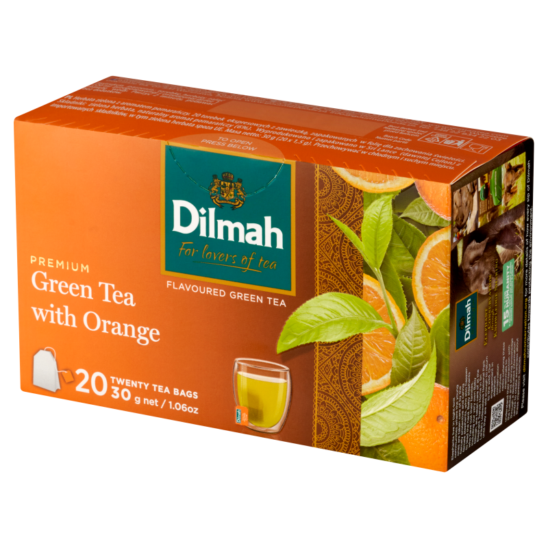 Dilmah Green Tea Pomarańcza 20x1,5g herbata ekspresowa
