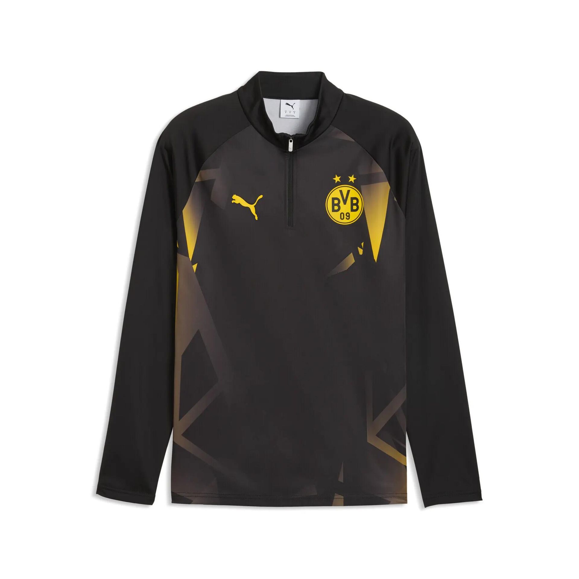 Męska koszulka na rozgrzewkę Borussia Dortmund z zamkiem 1/4 PUMA