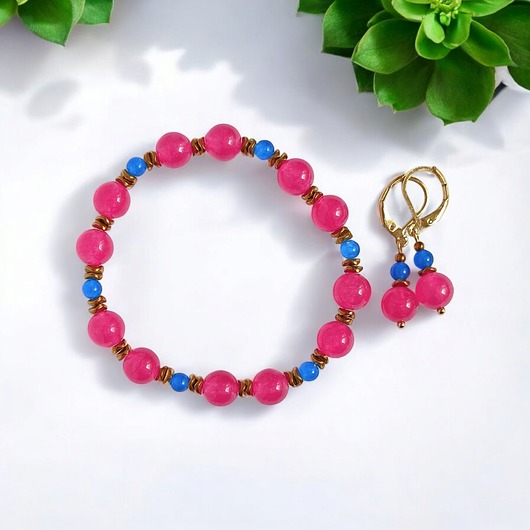 RAZEM TANIEJ! summer collection : bransoletka i kolczyki : jadeit I