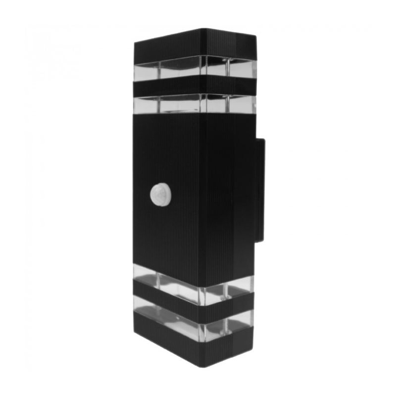 Kinkiet zewnętrzny czarno-przezroczysty 2xGU10x15W tworzywo sztuczne wym:25,7x9,6x8,5cm IP44 Ecolight