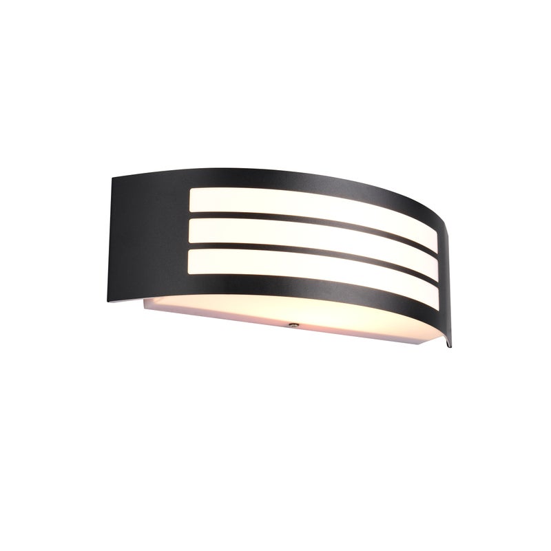 Kinkiet zewnętrzny łuk paski świetlne CEUTA czarny 1xE27x10W metal wym:10x31,5x9cm IP44 RL