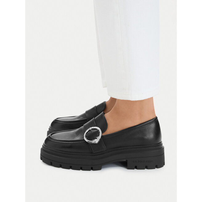 Loafersy U.S. Polo Assn. EO-SVETA001W/GY1 Czarny