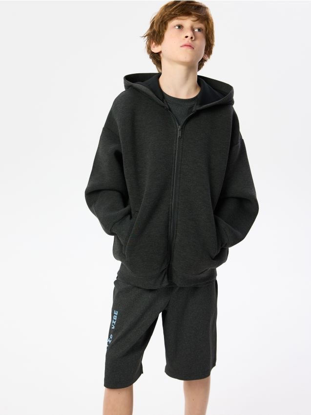 Reserved - Sportowa bluza z kapturem - ciemnoszary