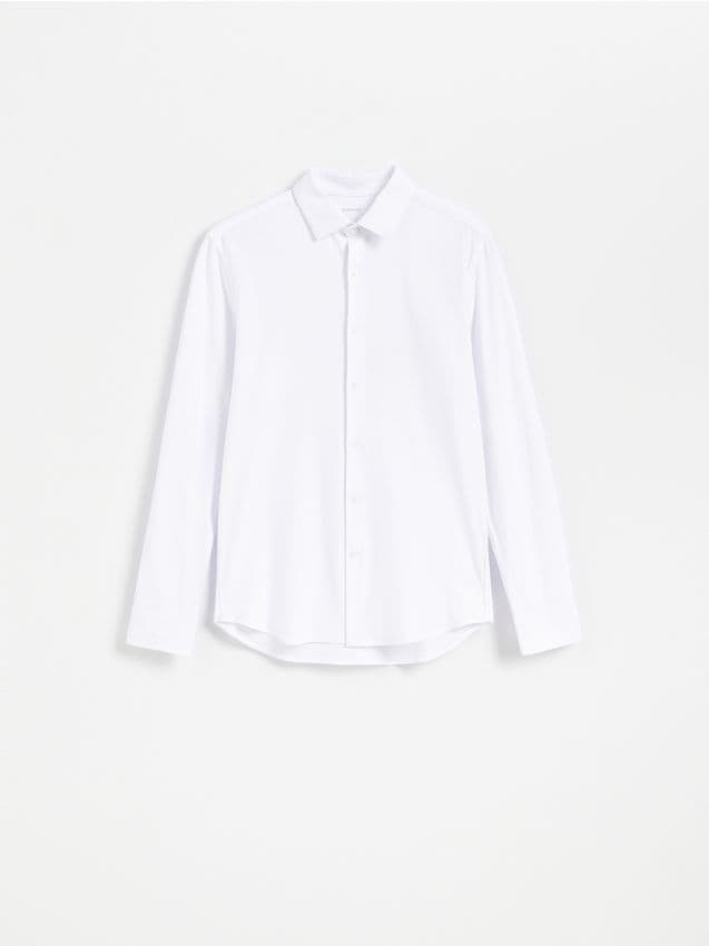 Reserved - Gładka koszula slim fit - biały
