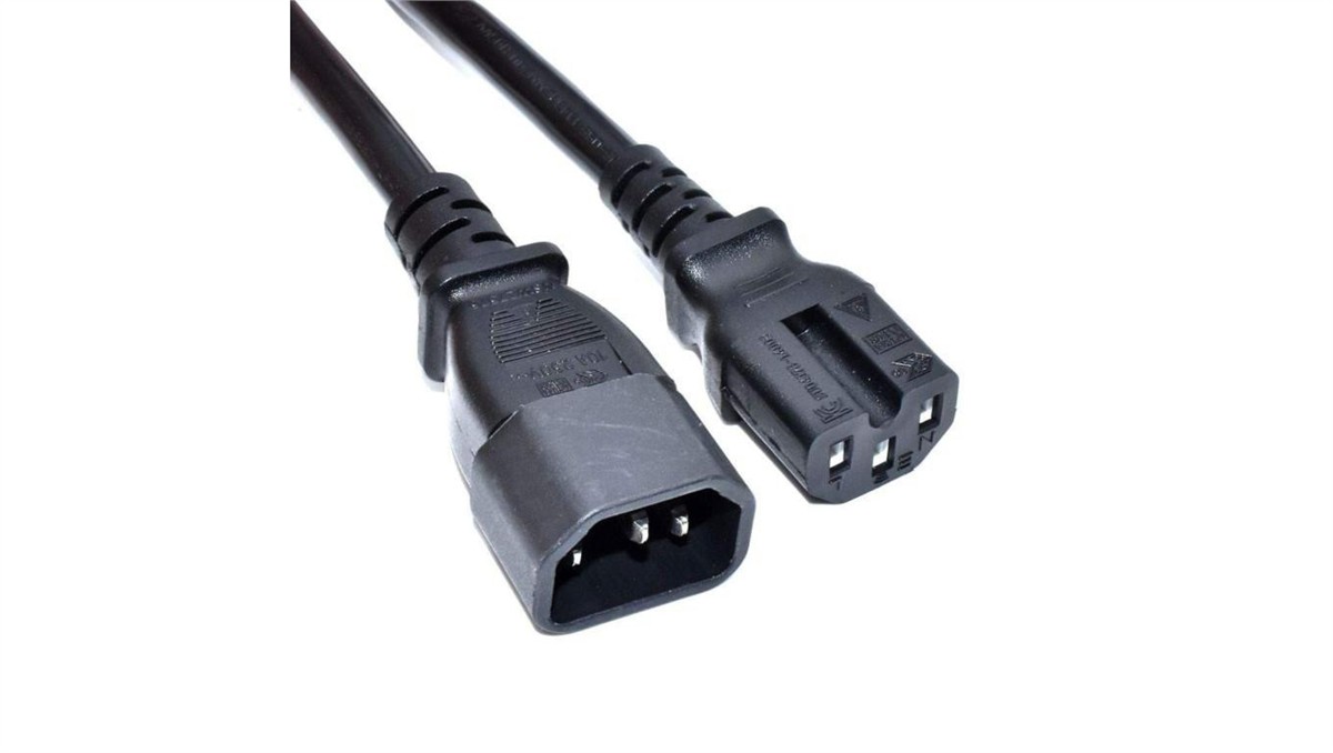 Kabel zasilający przedłużacz serwerowy Akyga AK-UP-05 CU 3x1mm2 IEC C14 / IEC C15 1 m