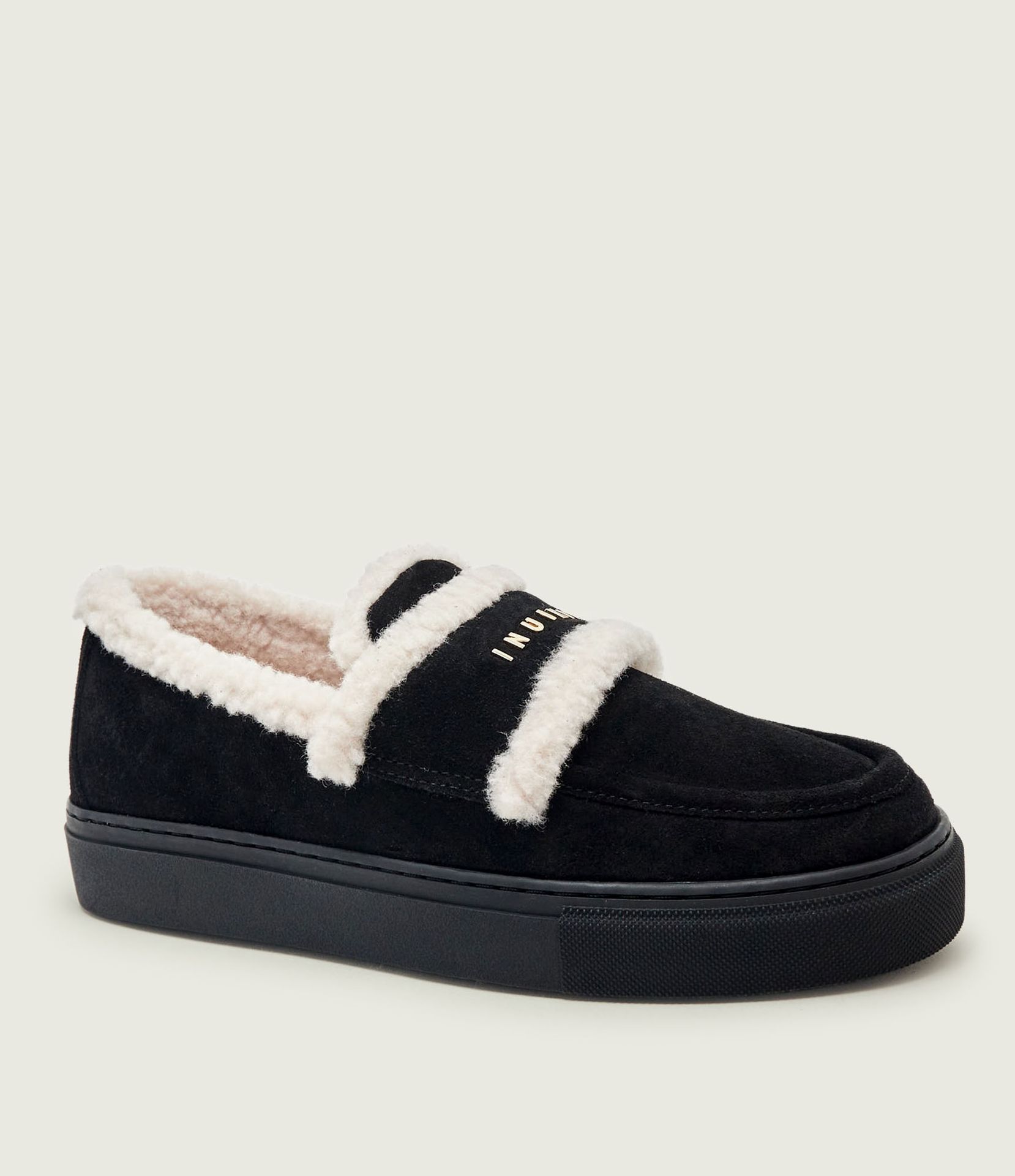 INUIKII Ocieplane loafersy shearling zamsz z dodatkiem wełny