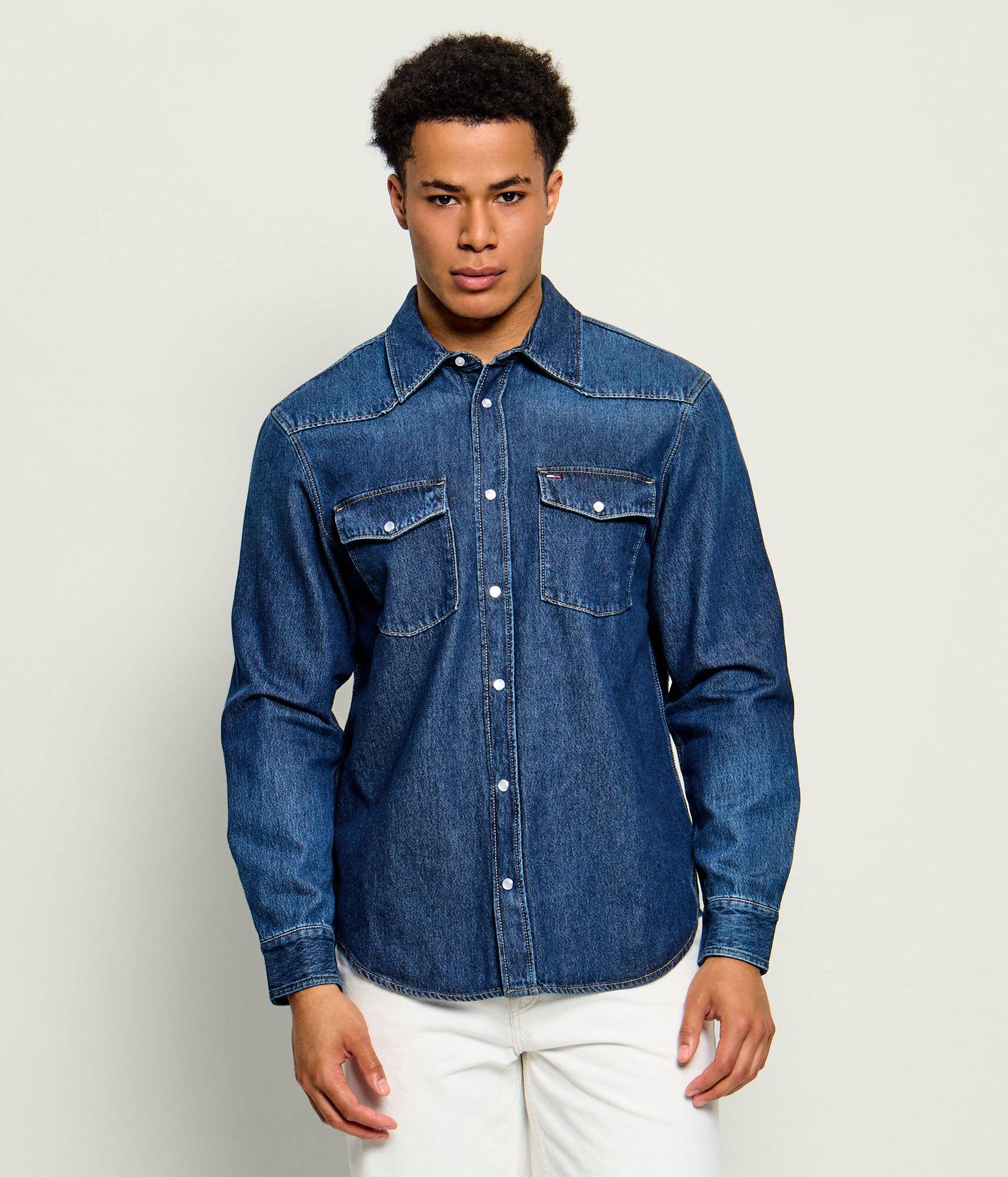 Tommy Jeans Jeansowa koszula Regular Fit
