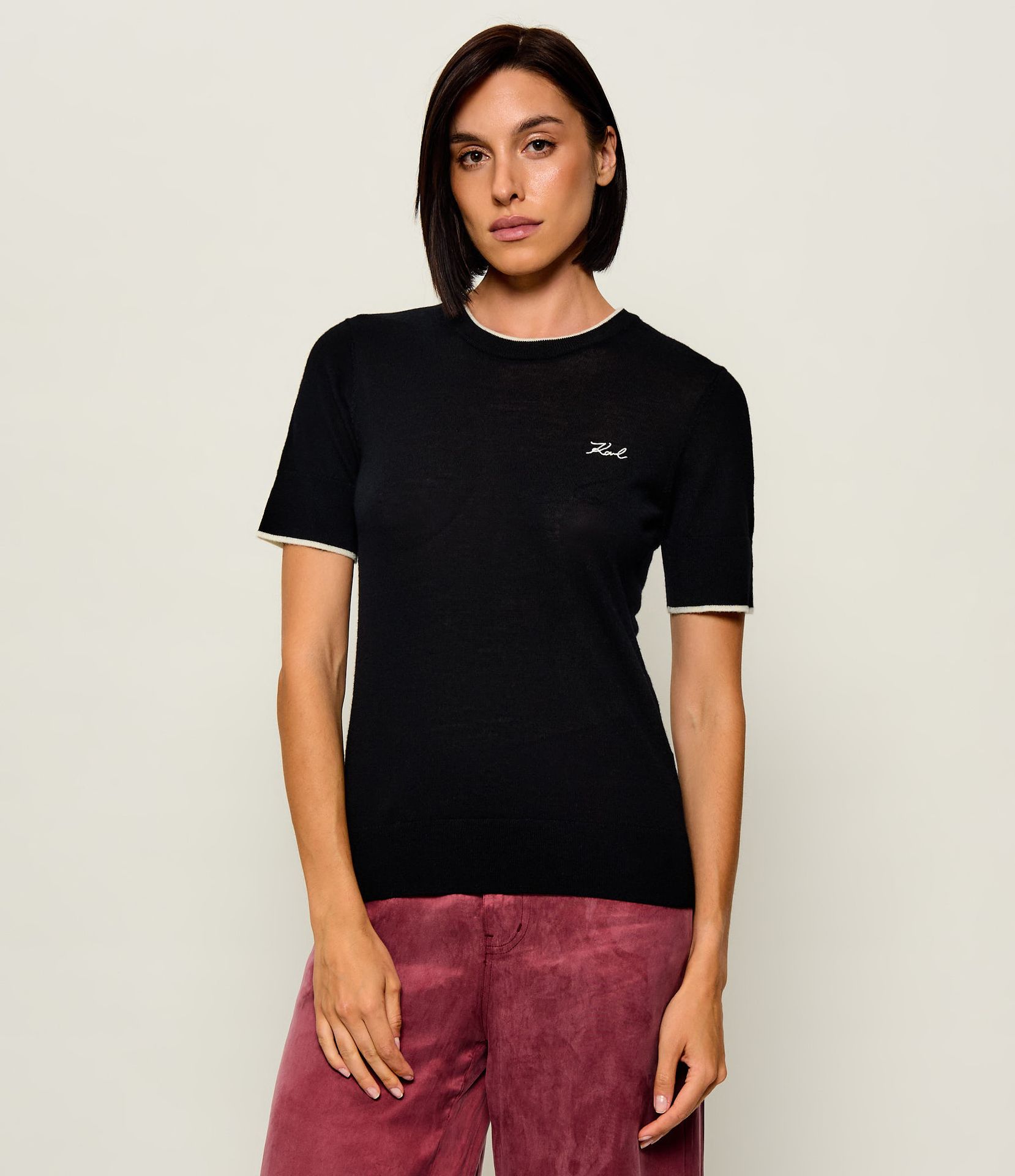 Karl Lagerfeld Wełniany sweter Essential Regular Fit