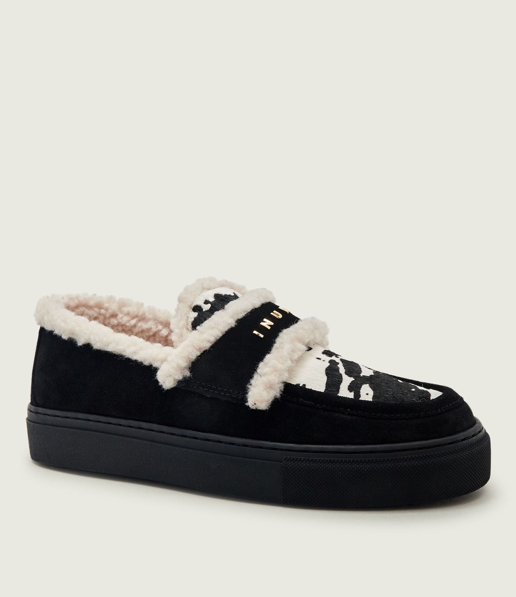 INUIKII Ocieplane loafersy Print shearling zamsz