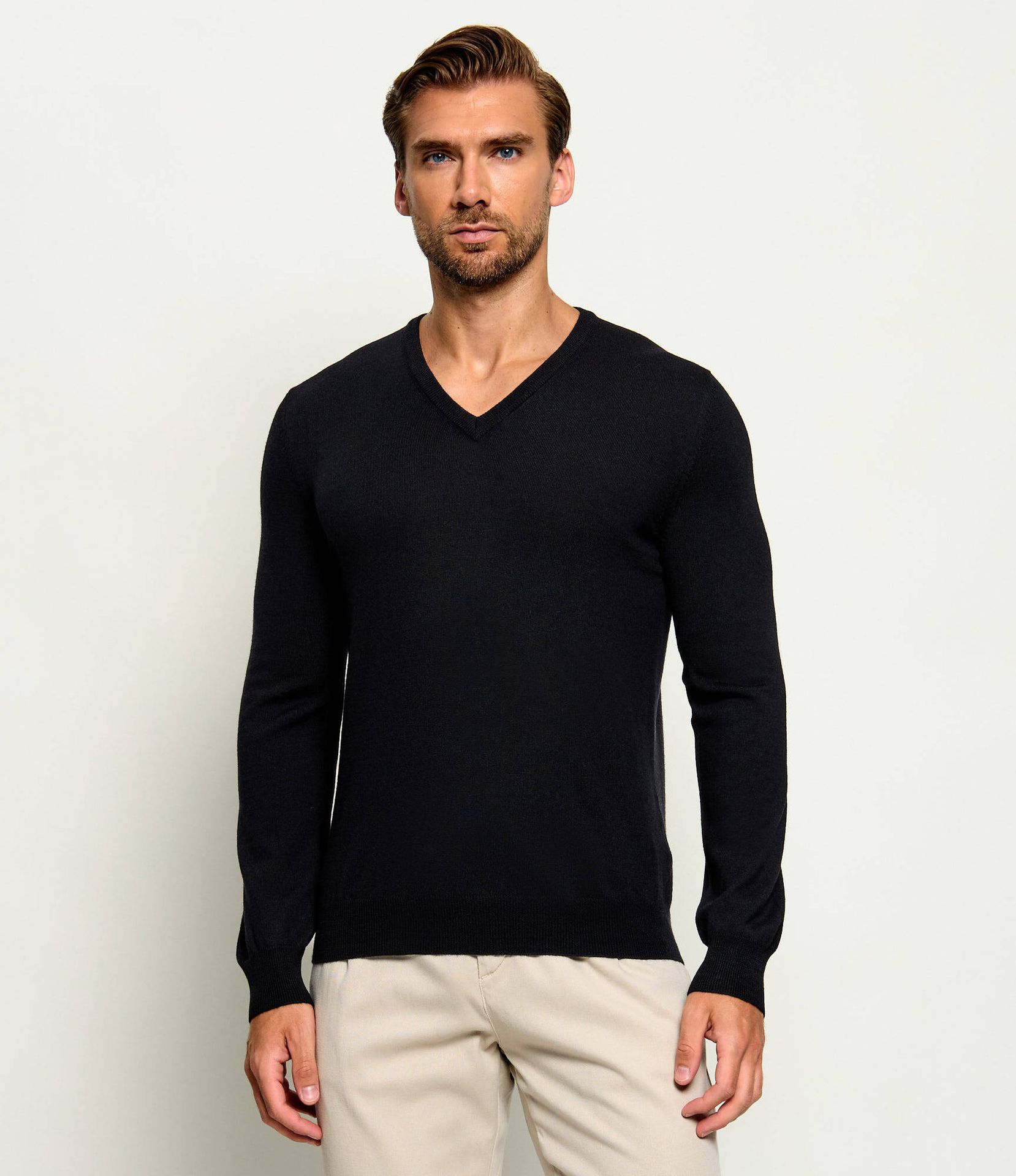 Gran Sasso Wełniany sweter Slim Fit
