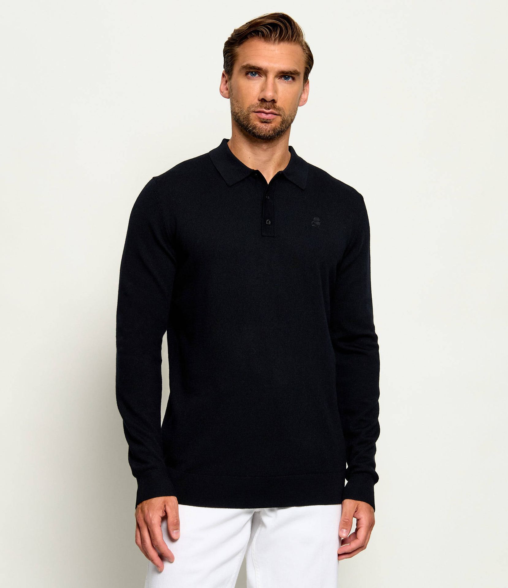 Karl Lagerfeld Wełniane polo Regular Fit