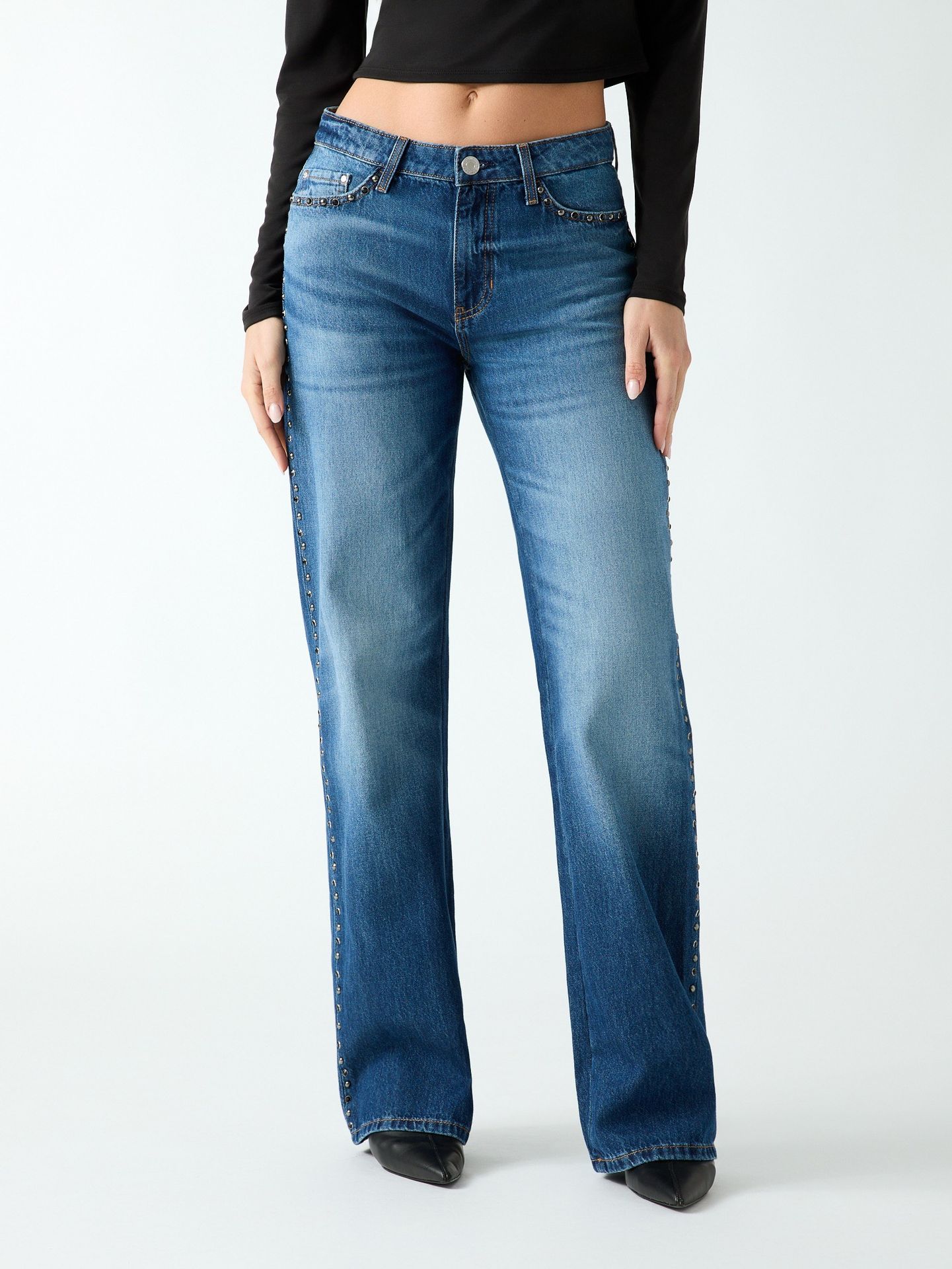 GUESS Jeansy Slouchy Straight fit mid rise