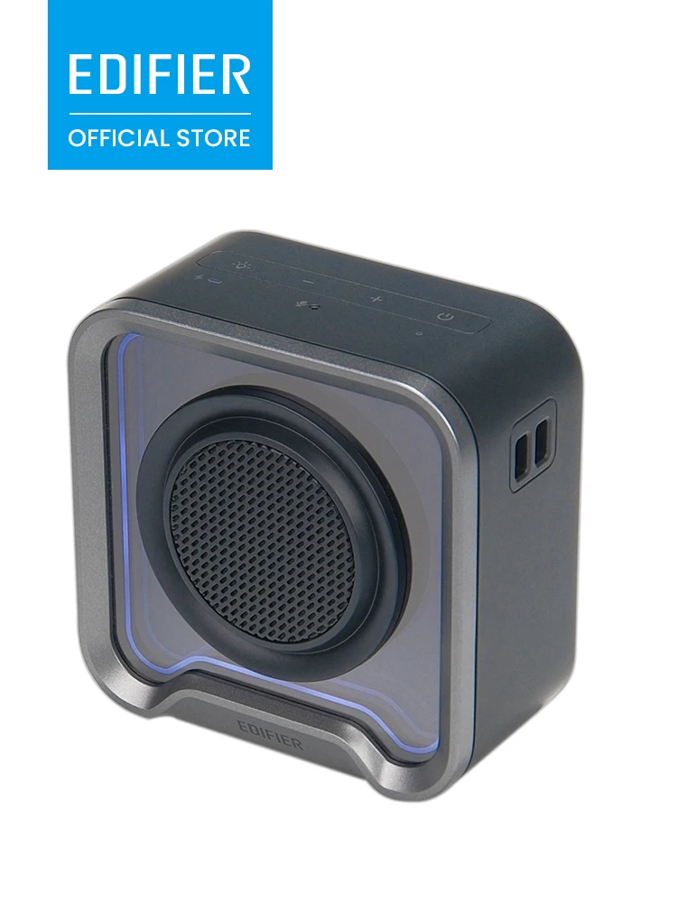 Przenośny głośnik Bluetooth Edifier QS20 z oświetleniem ambientowym, Bluetooth V6.0, wodoodporność IP67, 12 godzin pracy na baterii, z mikrofonem do użytku na zewnątrz. Black