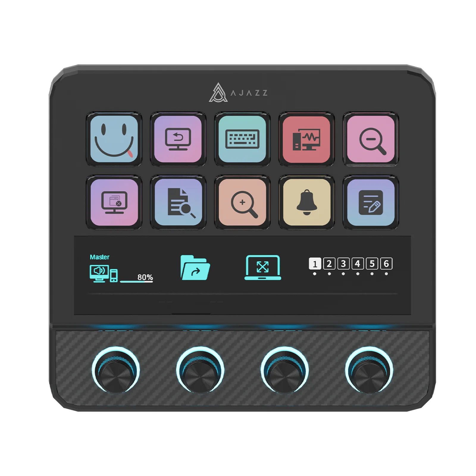 AJAZZ AKP05E PRO / AKP03E Wizualny Makro Pad, Programowalny Wyświetlacz LCD, Niestandardowa Klawiatura, Wieloprzyciskowa Klawiatura Makro z Możliwością Wymiany na Miejsce do Edycji Wideo i AKP03E black