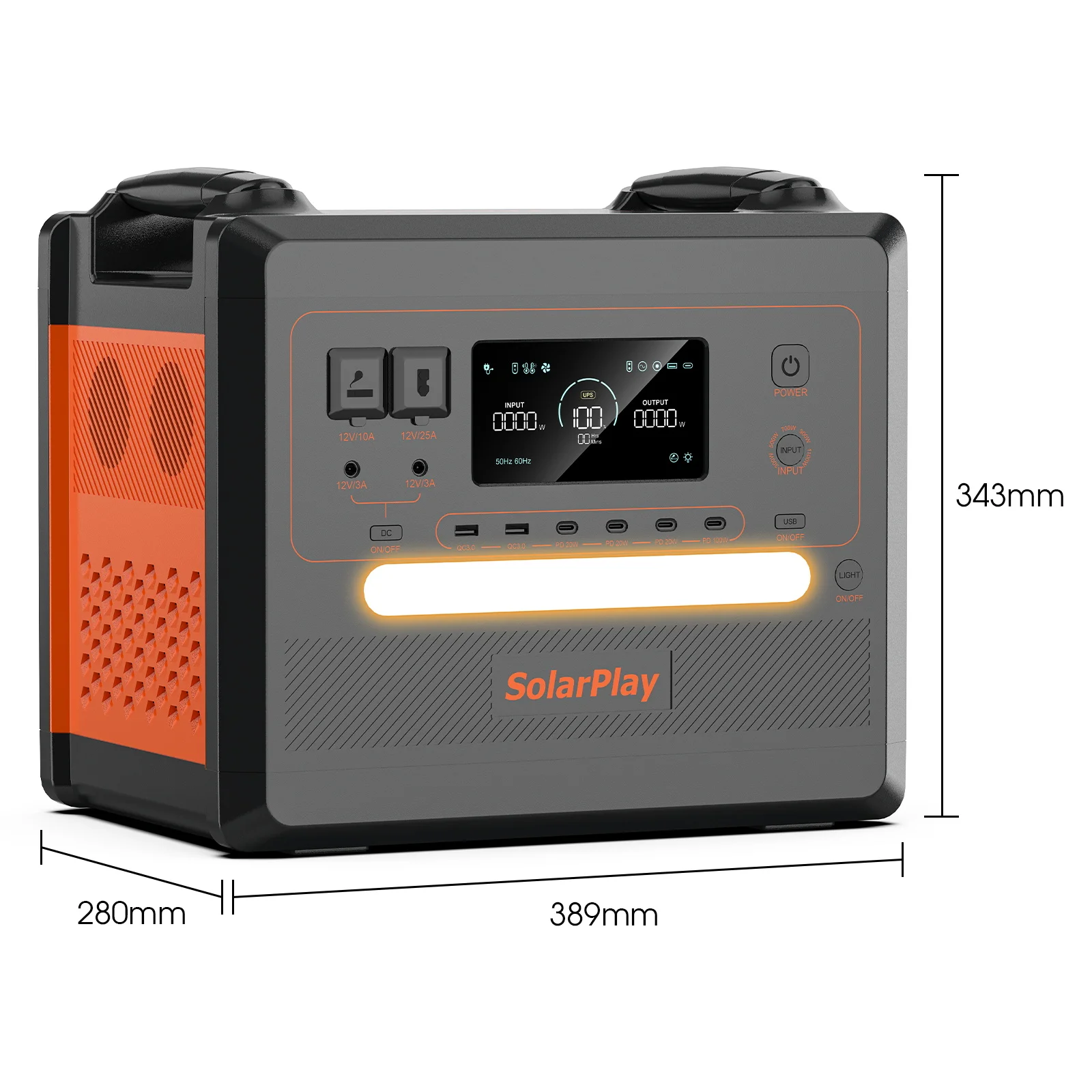 Przenośna elektrownia 2500W, bateria LiFePO4 2304Wh, generator solarny 2500W do domu, kampera i na kemping