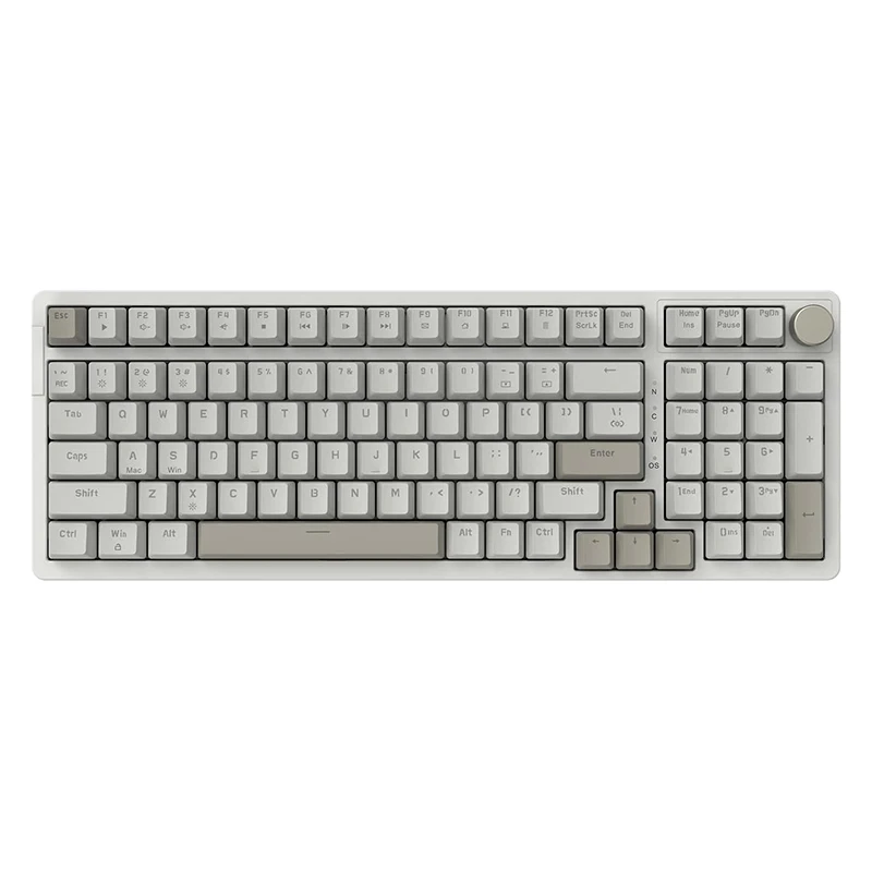 Ajazz AK992 Przewodowa klawiatura mechaniczna, 98 klawiszy, pełna konfiguracja, klawiatura gamingowa USB z możliwością wymiany podczas pracy, klawisze multimedialne do PC i laptopa