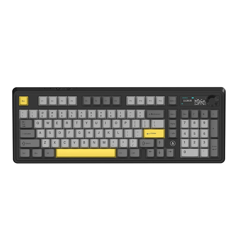 AJAZZ AK980 V2/PRO hot plug 10000mAh konfigurowalna bezprzewodowa mechaniczna klawiatura gamingowa z trzema trybami, do e-sportu, boczne podświetlenie LED, kompaktowa konstrukcja 96% layout, szczelna Maillard Powder