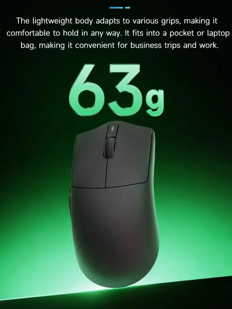 AJAZZ AJ139P NL V3 Ultra Tri-Mode Gaming Mouse, 63g Lekka mysz gamingowa, 63g, lekka, PAW3950 42K DPI, Star Flash+2.4G+BT, 8K Polling Rate, RGB Charg White