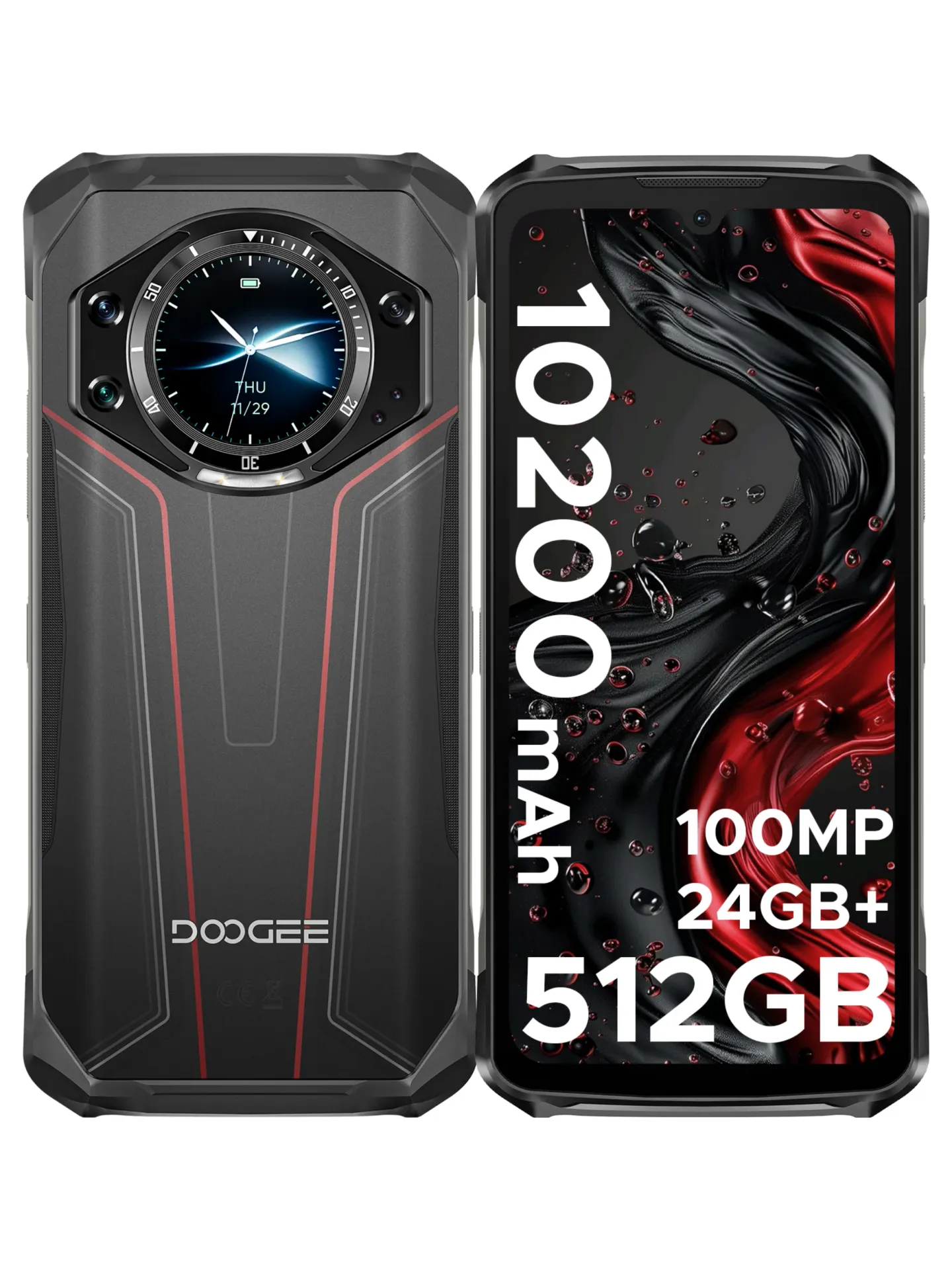 DOOGEE S119 Wytrzymały telefon komórkowy 32GB RAM + 256GB ROM 6.72