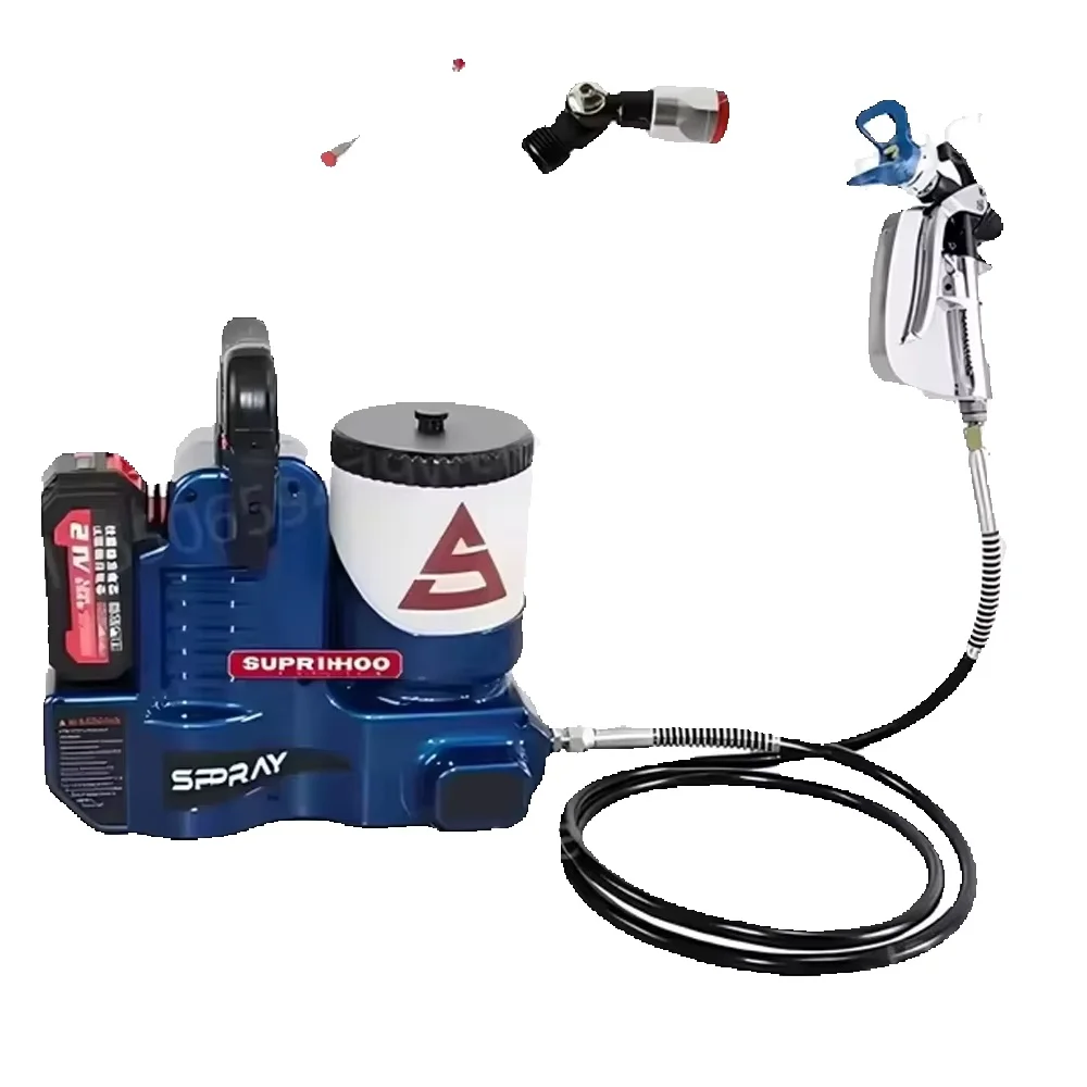 Elektryczny pistolet do malowania bezpowietrznego 500W 1.2L 2.8KG 2200PSI, wysokowydajny, przenośny, do malowania wnętrz, z bezpośredniego magazynu w Polsce, przenośny, z odłączanym akumulatorem, one batter