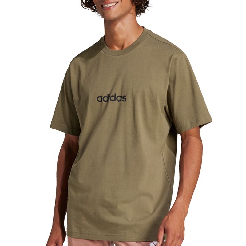 Koszulka męska adidas Sportswear Essentials Linear Single JE9001 - zielona