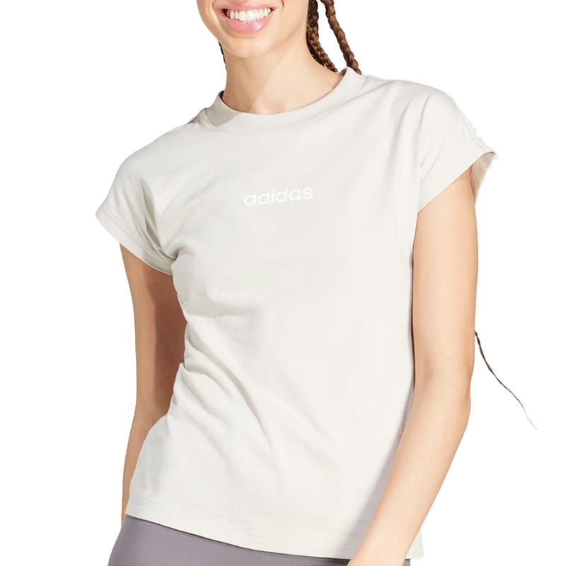 Koszulka damska adidas Sportswear Linear JC5819 - beżowa