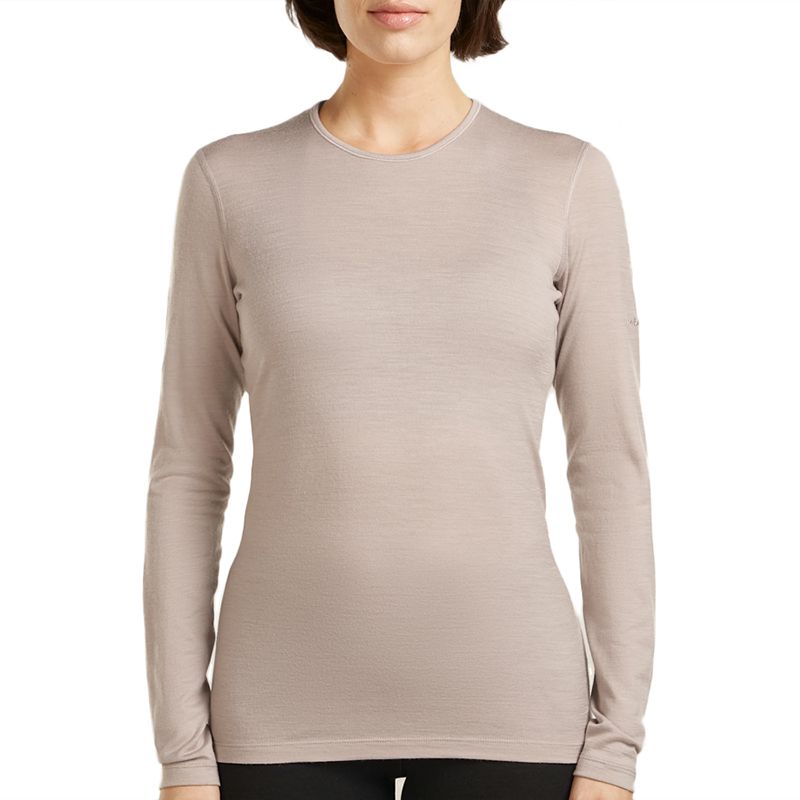 Koszulka damska Icebreaker Merino 200 Oasis Long Sleeve Crewe 1043750LH1 - beżowa