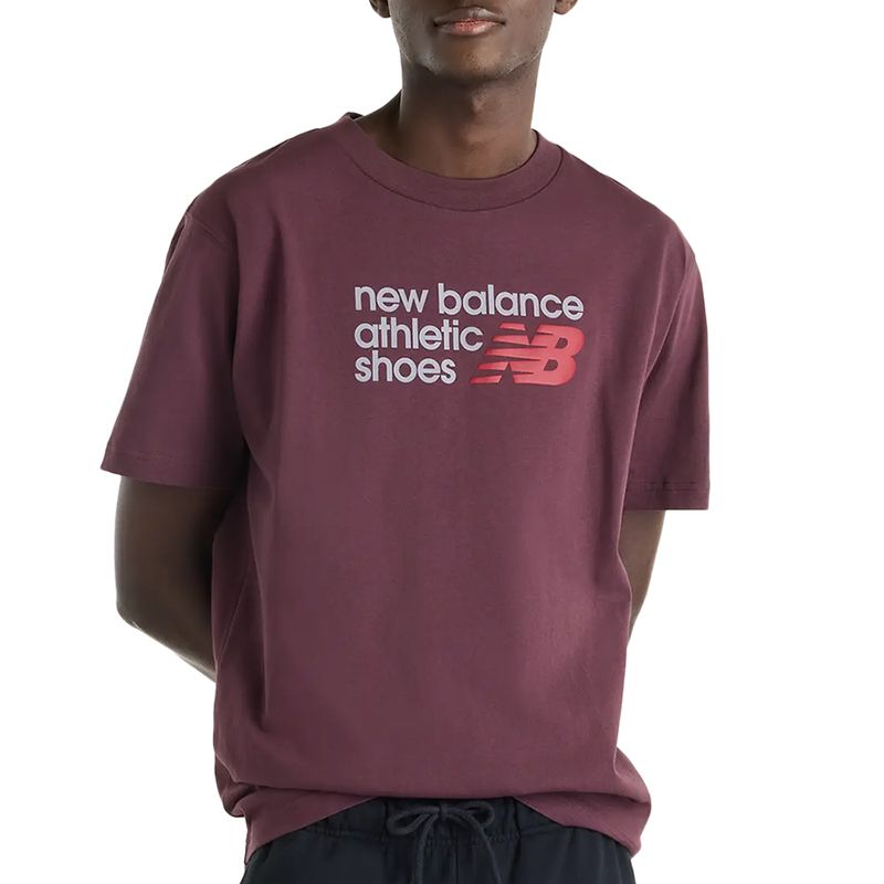 Koszulka męska New Balance Athletics Premium Relaxed Chest Logo MT51900YLR - bordowa